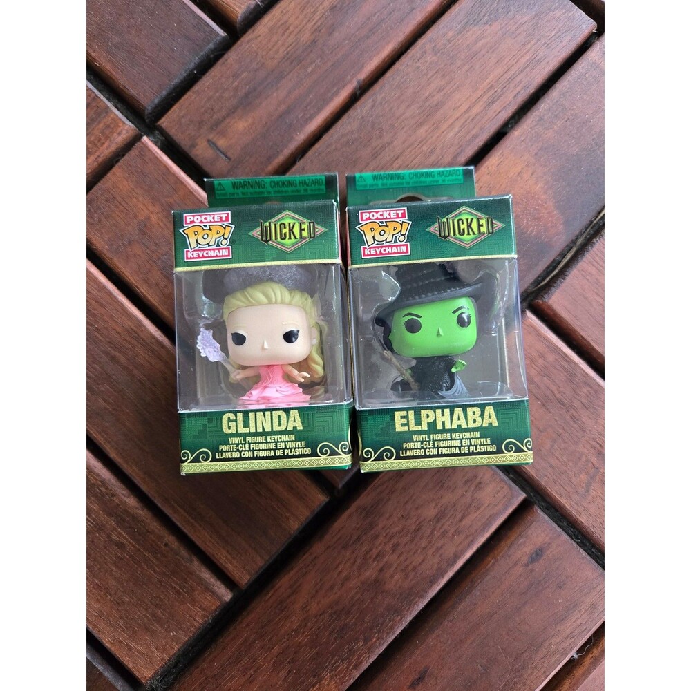 Funko Pocket Pop! Keychain Set – Wicked Glinda & Elphaba Vinyl Figures NWT